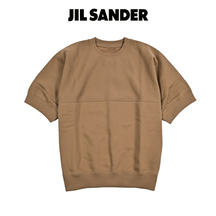 樂天商城 - 【SALE】 ジルサンダー JIL SANDER 【2026年 春夏新作】 ライトコットンテリー 半袖 スウェットシャツ ドロップショルダー クルーネック 春夏 秋 3シーズン メンズ コットン 100% 裏微起毛 ブラウン イタリア ブランド MADE IN ITALY