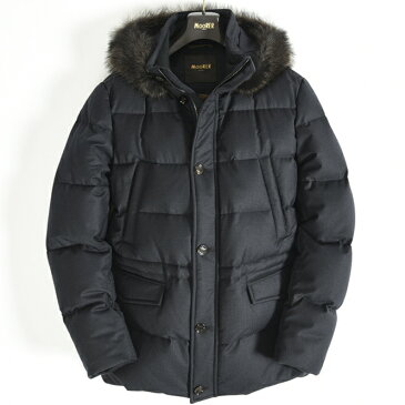 MOORER ムーレー PHILIP LL カシミヤ混 ファー付 ダウン ジャケット コート ブルゾン メンズ 秋冬 ダークグレー XXL XXXL XXXXXL/イタリア ブランド アウター 大人 ビジネス【送料無料】【お買い物マラソン】【ポイント10倍】