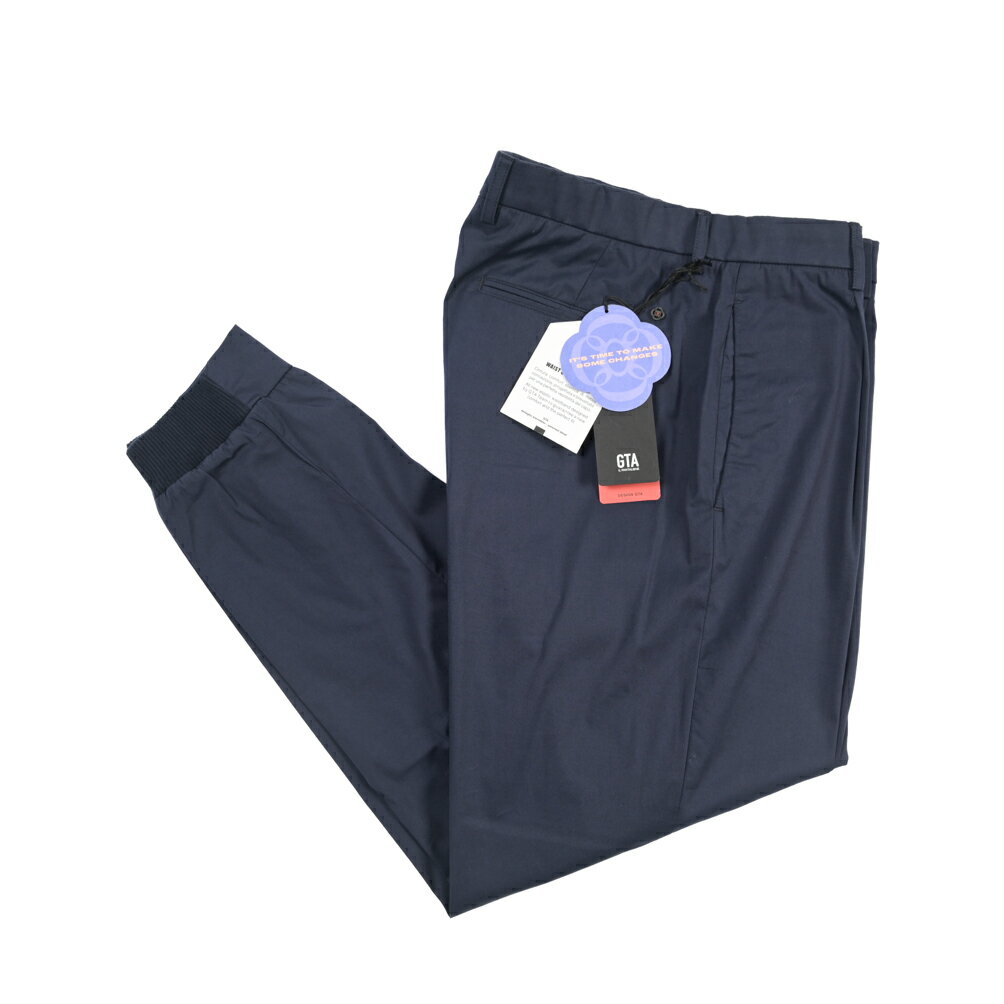 樂天商城 - 【春夏先行セール】【40％OFF】 ジーティーアー GTA NIGEL ナイジェル スラックス ワンタック イージーパンツ 春夏 メンズ WAIST COMFORT BAND コットン ナイロン ストレッチ ネイビー イタリア ブランド
