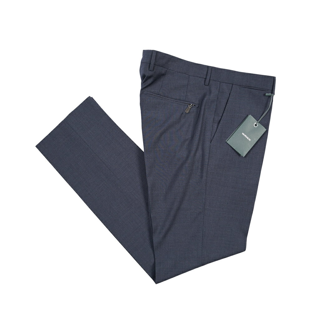  ベルウィッチ BERWICH ZIP/1 ジップ スラックス ノータック パンツ 春夏 メンズ ヴァージンウール 100% ナチュラルストレッチ ネイビー イタリア ブランド MADE IN ITALY