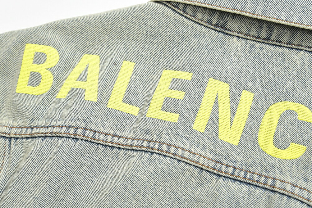 BALENCIAGA バレンシアガ 【送料無料】【2020年 春夏新作】デニム ジャケット BALENCIAGA ロゴ ビッグシルエット Gジャン メンズ 春夏 コットン 綿100％ ケミカル ウォッシュ／XS S M L XL 2XL／フランス ブランド【あす楽対応_関東】