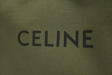 CELINE セリーヌ 【送料無料】【2020年 春夏新作】SQUARED CABAS カバ スクエア プリント トートバッグ コットン リネン キャンバス カーフスキン カーキ タン／パリ ブランド カジュアル【あす楽対応_関東】