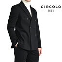 【SALE】【P10倍】 チルコロ CIRCOLO 1901 【2025-26年 秋冬新作】 テーラードジャケット 6Bダブルブレスト ピークドラペル 秋冬 メンズ セットアップ対応 コットンジャージー ストレッチ ブラック イタリア ブランド