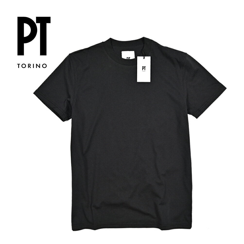 乐天商城 - 【スーパーSALE】【P20倍】 ピーティートリノ PT TORINO シルク混 Tシャツ クルーネック カットソー 半袖 メンズ シルク コットン ナチュラルストレッチ ブラック 黒 イタリア ブランド PT01 MADE IN ITALY
