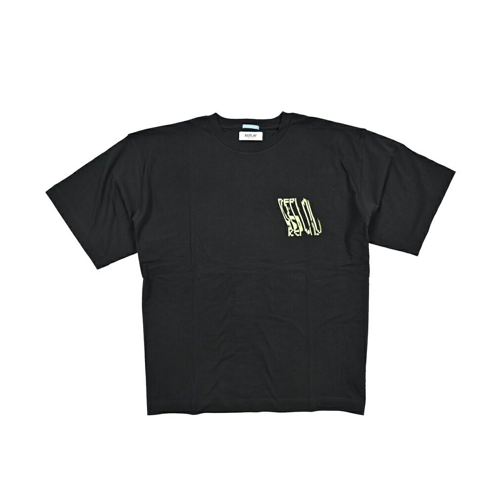 Rakuten - 【半額以下】【70％OFF】 リプレイ REPLAY ロゴ Tシャツ カットソー 半袖 クルーネック ワイドシルエット 春夏 レディース オーガニックコットン 100% ロゴ ブラック イタリア ブランド