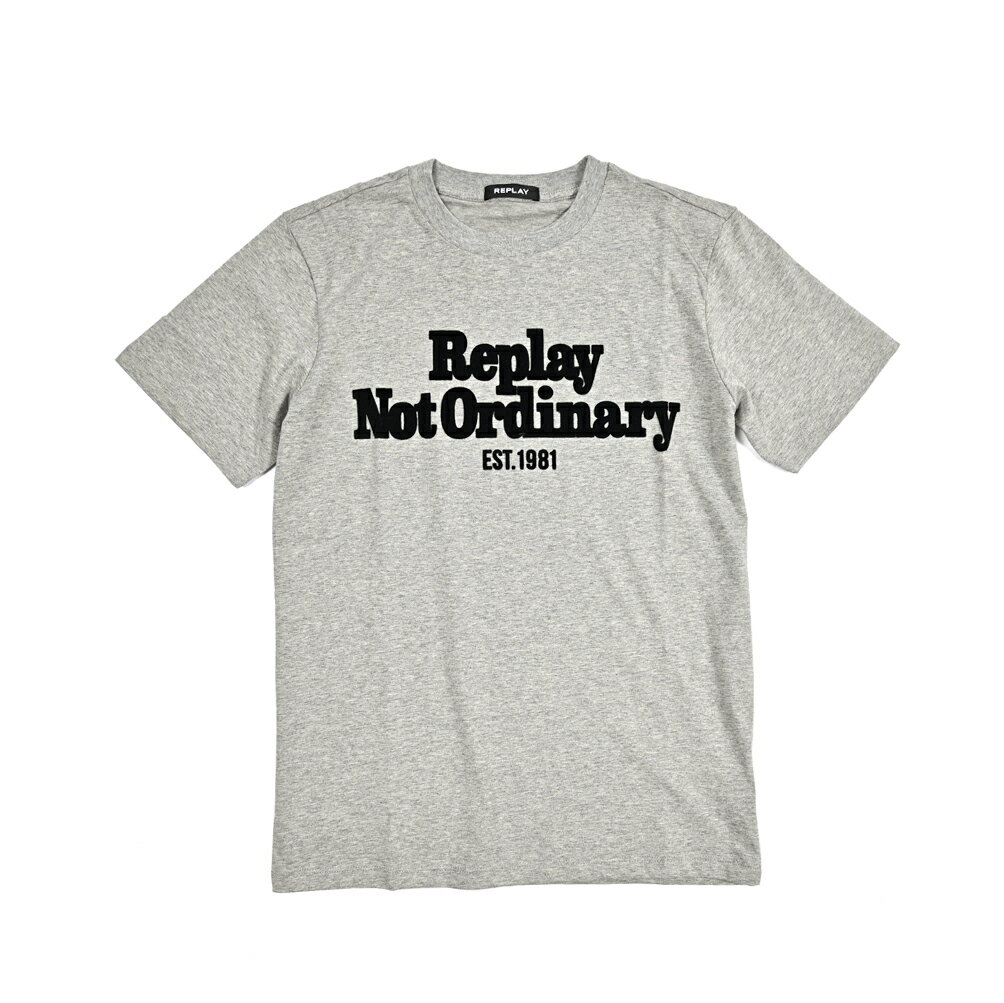 【選べる福袋】 リプレイ REPLAY ロゴ Tシャツ カットソー 半袖 クルーネック メンズ コットン 100% グレー イタリア ブランド お好きな3点選んで1万円！