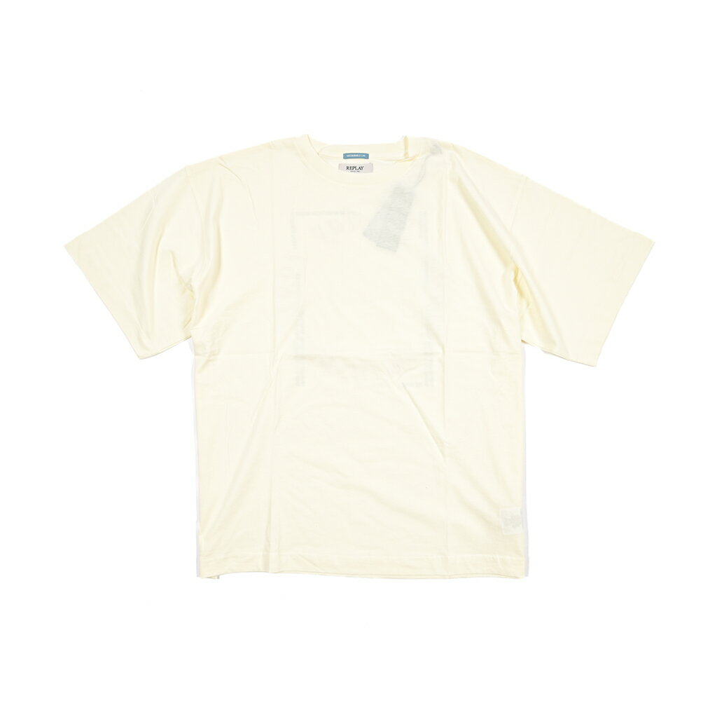 乐天商城 - 【半額以下】【70％OFF】 リプレイ REPLAY ロゴ Tシャツ カットソー 半袖 クルーネック ワイドシルエット 春夏 レディース オーガニックコットン 100% ロゴ オフホワイト イタリア ブランド