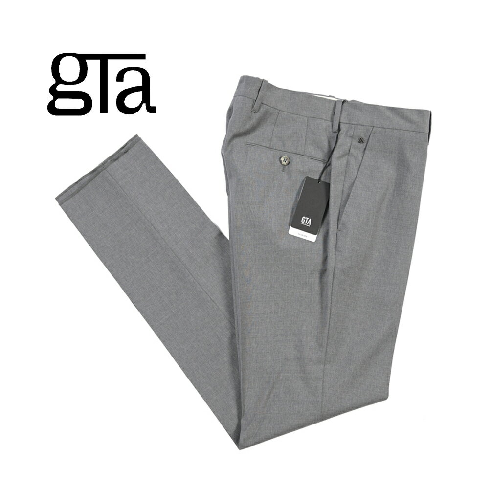 樂天商城 - 【春夏先行セール】【40％OFF】 ジーティーアー GTA 800 G SL SLIM スリム ウールスラックス ノータック パンツ 春夏 メンズ ウール 100% グレー イタリア ブランド