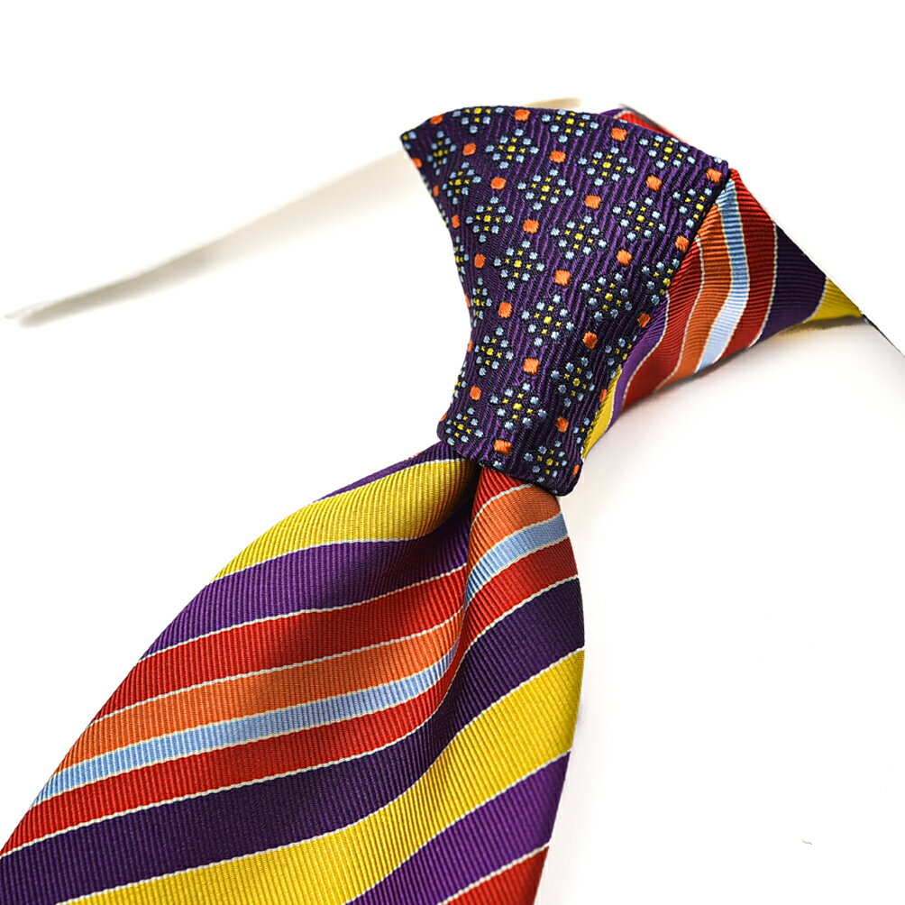 【半額以下】 エトロ ETRO ネクタイ メンズ シルク コットン レジメンタル マルチカラー イタリア ブランド MADE IN ITALY ギフト プレゼント ラッピング無料