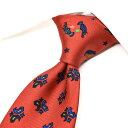 【半額以下】【P10倍】 エトロ ETRO ネクタイ オールシーズン メンズ シルク 100% 総柄 オウム ピンク レッド イタリア ブランド MADE IN ITALY ギフト プレゼント ラッピング無料