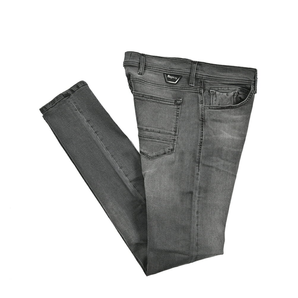 Rakuten - 【SALE】【半額以下】 リプレイ REPLAY LANNY ラニー デニムジーンズ ストレッチパンツ メンズ SKINNY FIT スキニーフィット コットン グレー イタリア ブランド M1010G