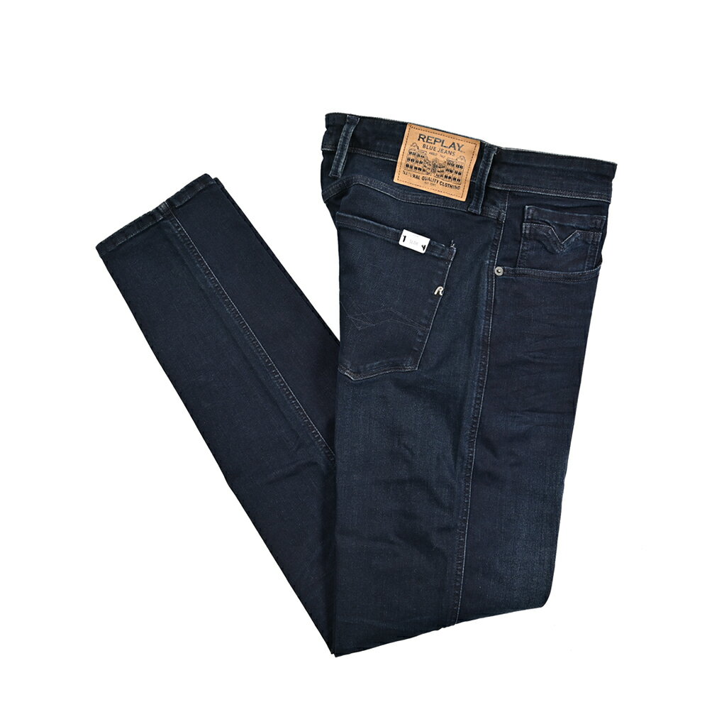 Rakuten - 【SALE】【半額以下】 リプレイ REPLAY ANBASS アンバス デニムジーンズ ストレッチパンツ メンズ SLIM FIT スリムフィット コットン ネイビー イタリア ブランド M914