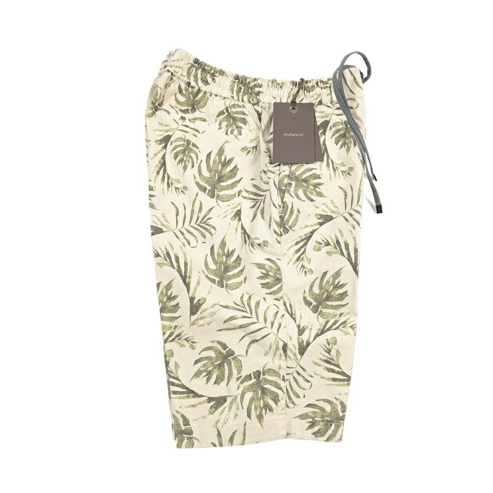  ベルウィッチ BERWICH SHORT SPIAGGIA-GD スピアッジア バミューダ 麻混 ショーツ ノータック ハーフパンツ ショートパンツ ドローコード 春夏 メンズ コットン リネン ストレッチ イタリア ブランド MADE IN ITALY