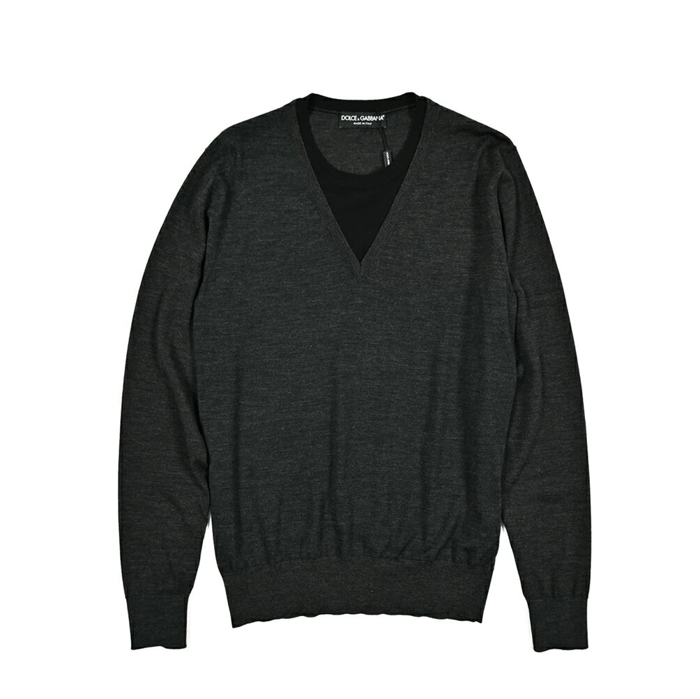 【P20倍】 ドルチェ&ガッバーナ DOLCE & GABBANA レイヤードデザイン ニットセーター クルーネック ハイゲージ 秋冬 春 3シーズン 長袖 メ...