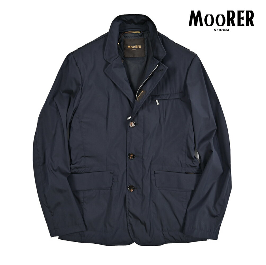 Rakuten - 【春夏先行セール】 ムーレー MOORER SD/VESPUCCI-TJ ライトジャケット ジップアップブルゾン 春夏 秋 3シーズン メンズ ライトアウター ナイロンストレッチ ネイビー イタリア ブランド MADE IN ITALY