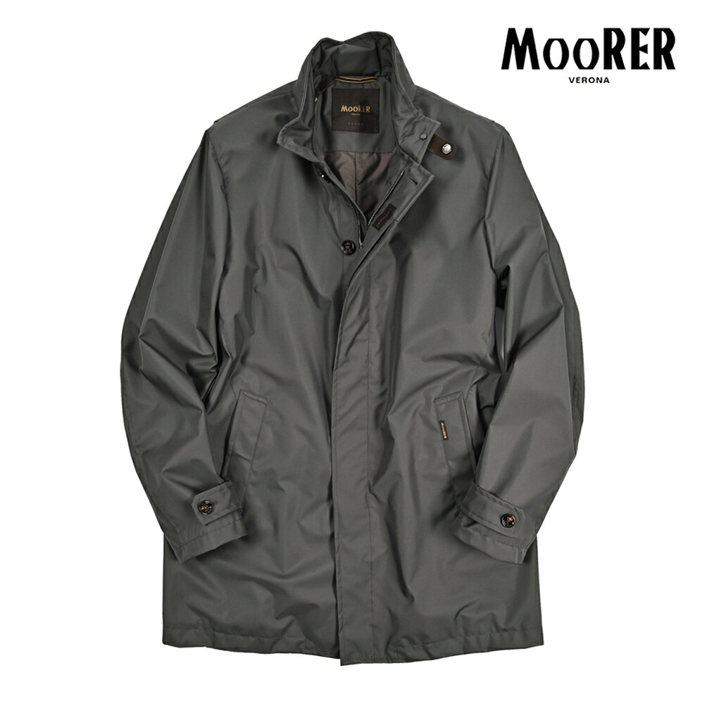 Rakuten - 【スーパーSALE】【半額以下】 ムーレー MOORER DUCA-GF ダスターコート スタンドカラー レザートグル 収納可能フード付き 春夏 秋 3シーズン メンズ ライトアウター ACQUA PROOF 防水透湿 ポリエステル グレー イタリア ブランド MADE IN ITALY
