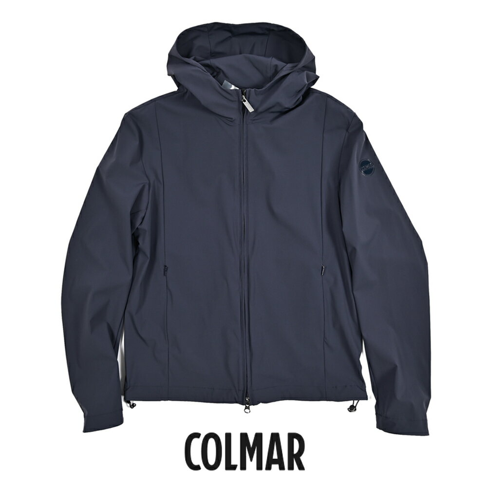 【P10倍】 コルマー COLMAR 【2026年 春夏新作】 フーディー ジップアップブルゾン ストレッチ ソフトシェルジャケット 春夏 秋 3シーズン メンズ ライトアウター 高機能ナイロン ロゴ ネイビー イタリア ブランド COLMAR ORIGINALS