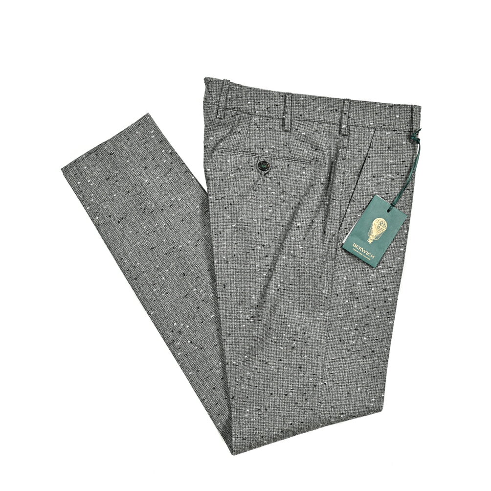 【ファイナルSALE】【半額以下】 ベルウィッチ BERWICH MORELLO モレロ スラックス ノータック パンツ 秋冬 メンズ ヴァージンウール 100% ネップ グレー イタリア ブランド MADE IN ITALY