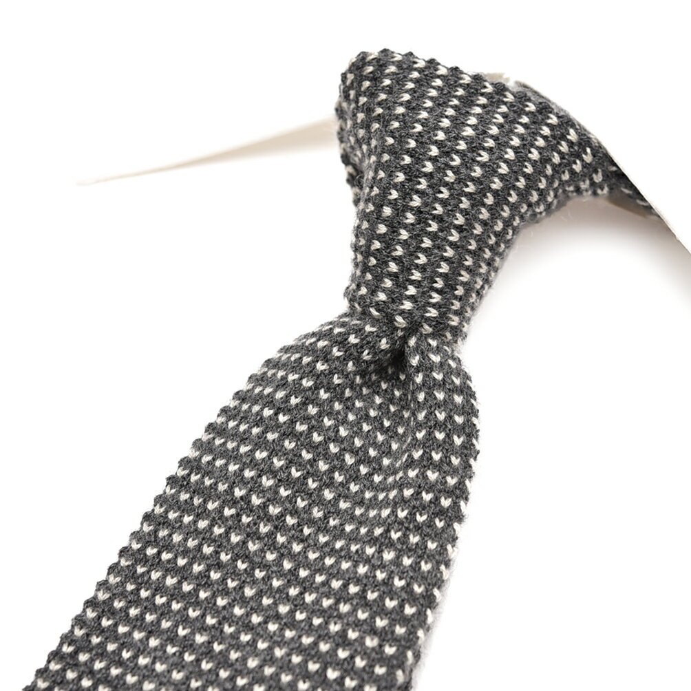 Rakuten - 【SALE】【P20倍】 バルバ BARBA ネクタイ ニットタイ メンズ シルク カシミヤ ピンドット グレー イタリア ブランド MADE IN ITALY ビジネス ギフト プレゼント ラッピング無料