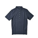 楽天ガルダローバミラノ【SALE】 ラルディーニ LARDINI リネンTシャツ カットソー ヘンリーネック 半袖 春夏 メンズ 麻100％ ネイビー イタリア ブランド MADE IN ITALY ブートニエール