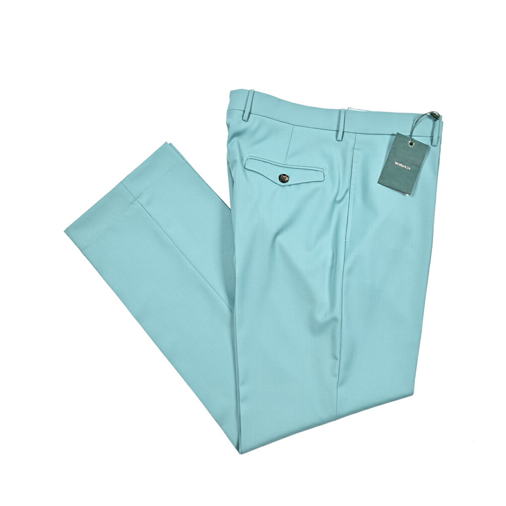 【クリアランス】【半額以下】 ベルウィッチ BERWICH LUCANO LONG ルカーノサマーウール スラックス ノータック パンツ 春夏 メンズ CANONICO カノニコ ウール 100％ グリーン イタリア ブランド MADE IN ITALY