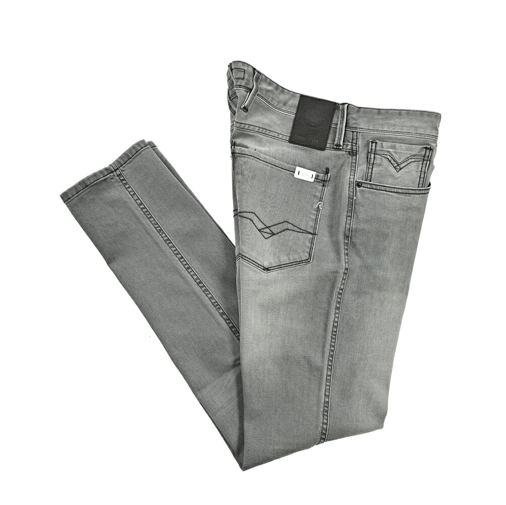 Rakuten - 【SALE】【半額以下】 リプレイ REPLAY ANBASS アンバス デニムジーンズ ストレッチパンツ メンズ SLIM FIT スリムフィット コットン グレー イタリア ブランド M914