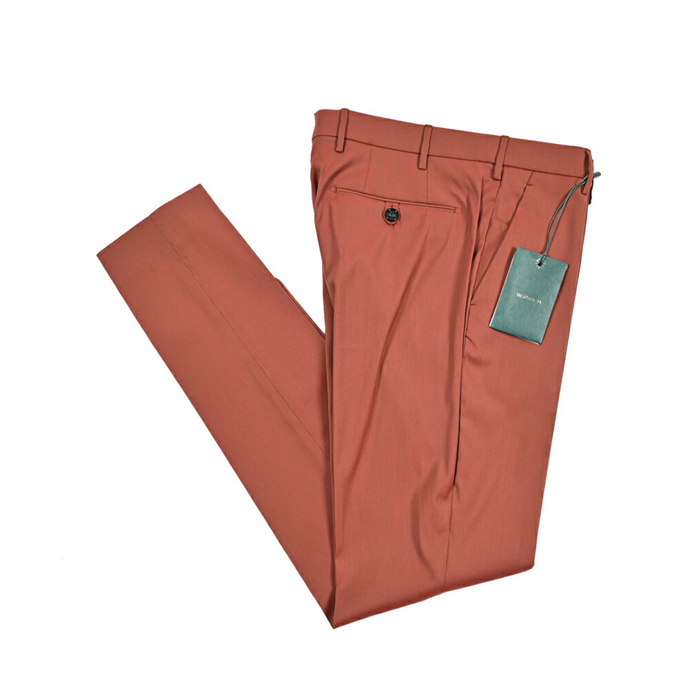 乐天商城 - 【SALE】 ベルウィッチ BERWICH MORELLO モレロ スラックス ノータック パンツ 春夏 メンズ ヴァージンウール ポリアミド シャドーストライプ レッド イタリア ブランド MADE IN ITALY