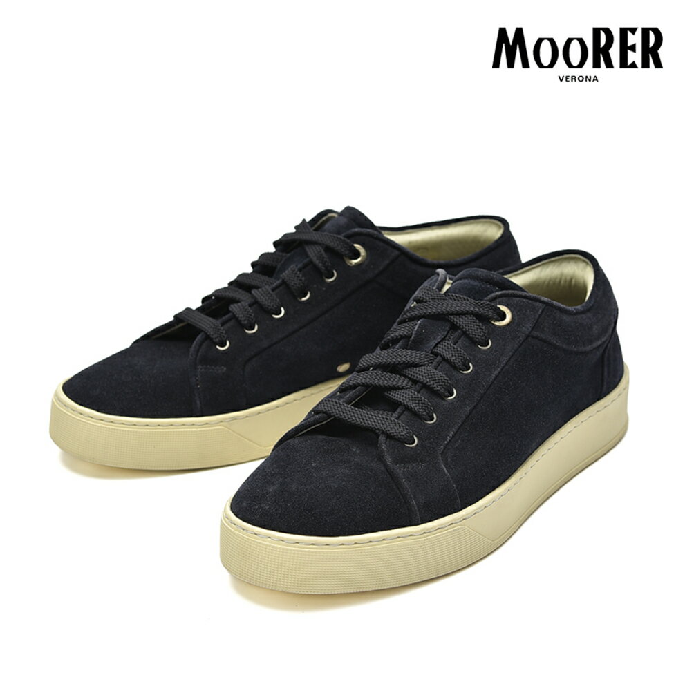 【新春初売り】【半額以下】 ムーレー MOORER BOCCIONI-P5 スエードレザー スニーカー ローカット シューズ メンズ スエード ネイビー イタリア ブランド MADE IN ITALY