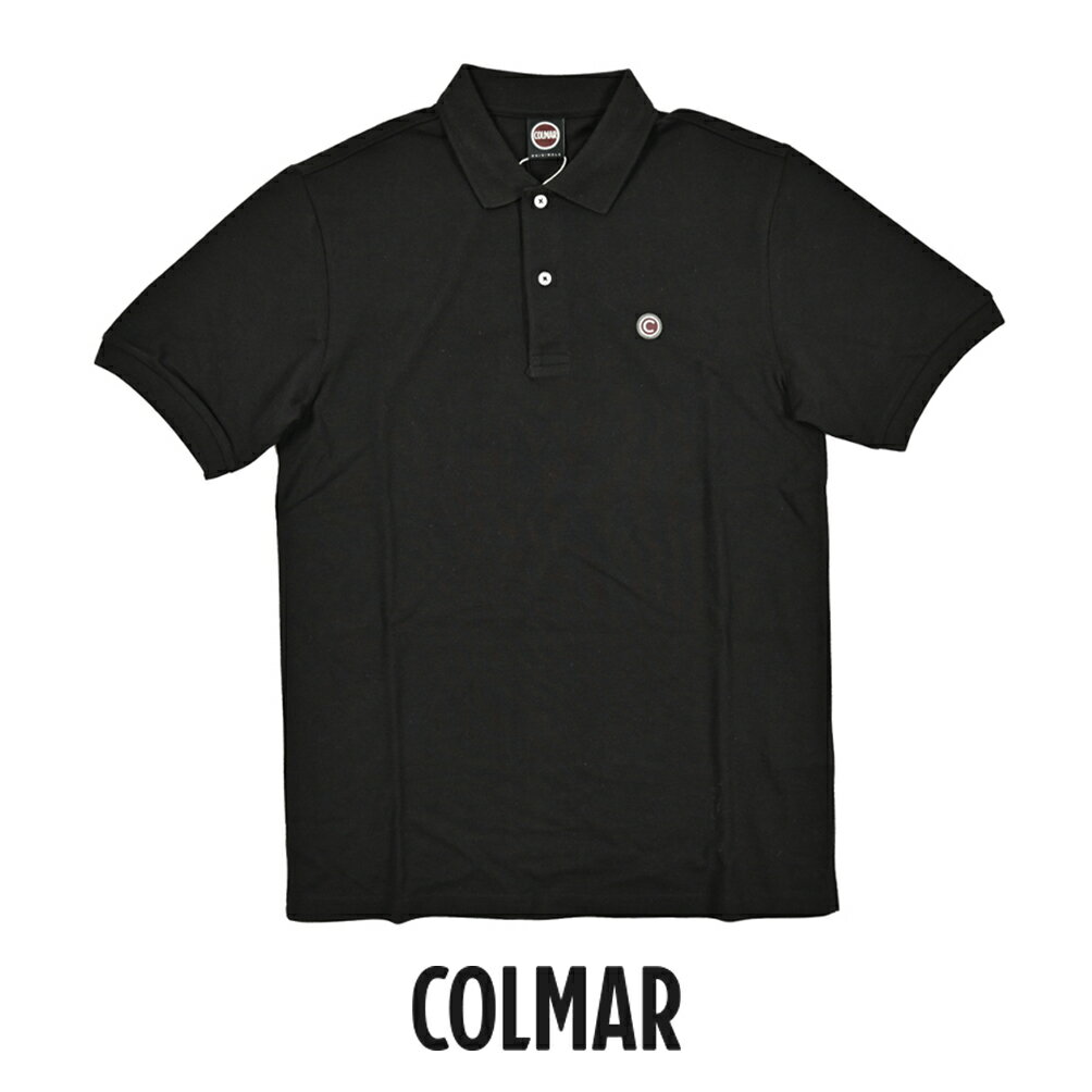 【SALE】 コルマー COLMAR 【2025年 春夏新作】 鹿の子ポロシャツ 半袖 春夏 メンズ Regular fit カノコ ピケ ナチュラルストレッチ コットン100％ ロゴパッチ 無地 ブラック イタリア ブランド COLMAR ORIGINALS
