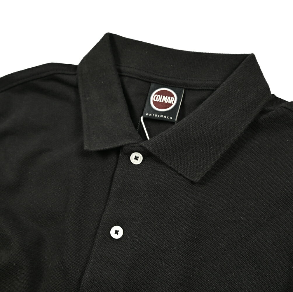 【SALE】 コルマー COLMAR 【2025年 春夏新作】 鹿の子ポロシャツ 半袖 春夏 メンズ Regular fit カノコ ピケ ナチュラルストレッチ コットン100％ ロゴパッチ 無地 ブラック イタリア ブランド COLMAR ORIGINALS