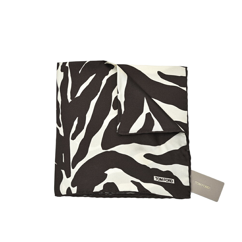 トムフォード TOM FORD ポケットチーフ メンズ シルク 100% 総柄 ブラック ホワイト イタリア ブランド MADE IN ITALY フォーマル パーティー 結婚式 ギフト プレゼント