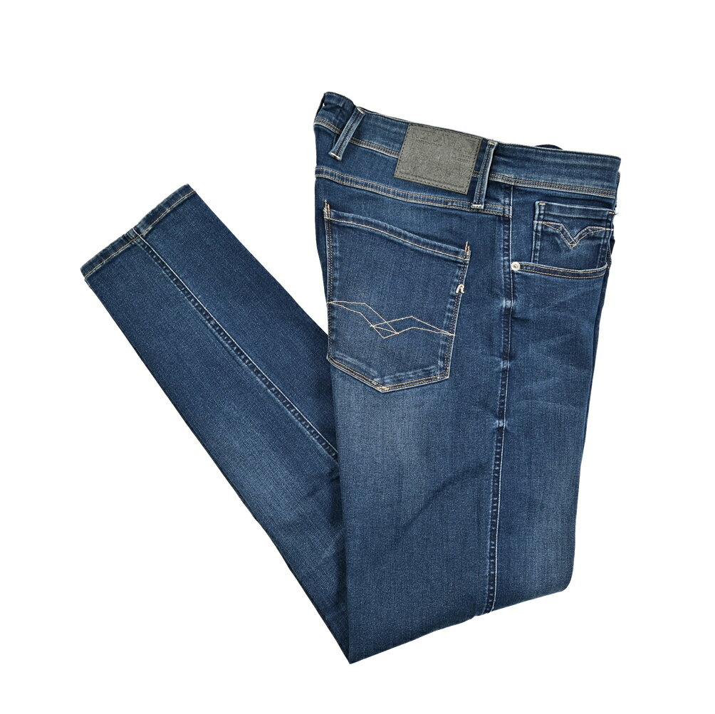 Rakuten - 【SALE】【半額以下】 リプレイ REPLAY ANBASS アンバス デニムジーンズ ストレッチパンツ メンズ SLIM FIT スリムフィット コットン ブルー イタリア ブランド M914