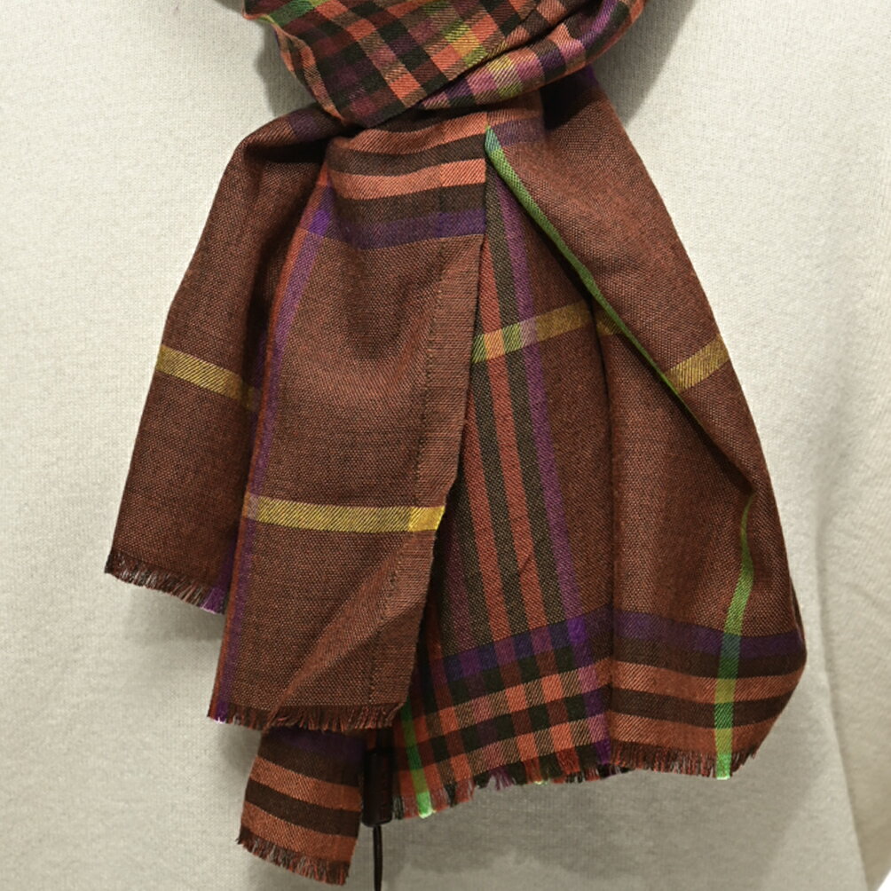 【SALE】 エトロ ETRO ストール マフラー 秋冬 メンズ レディース 男女兼用 カシミヤ シルク チェック ブラウン イタリア ブランド MADE IN ITALY ギフト プレゼント 無料ラッピング