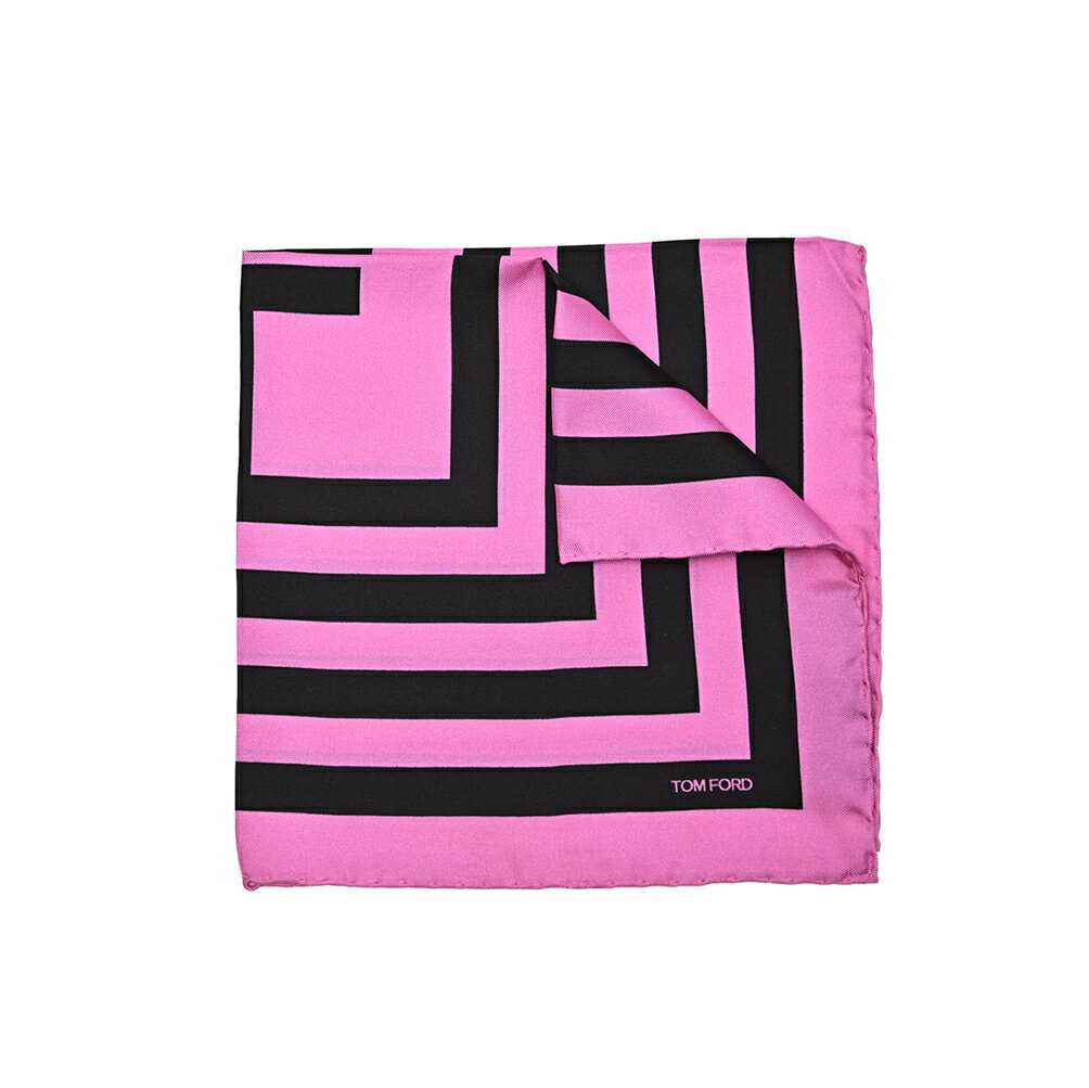 トムフォード TOM FORD ポケットチーフ メンズ シルク 100% 幾何柄 ピンク イタリア ブランド MADE IN ITALY フォーマル パーティー 結婚式 ギフト プレゼント