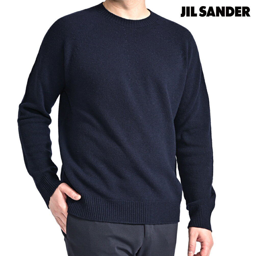Crew Neck - 【P10倍】 ジルサンダー JIL SANDER 【2026年 春夏新作】 カシミヤ混 ニットセーター クルーネック ミドルゲージ 長袖 春夏 秋 3シーズン メンズ FINE CASHMERE MERINO ヴァージンウール カシミヤ ネイビー イタリア ブランド MADE IN ITALY