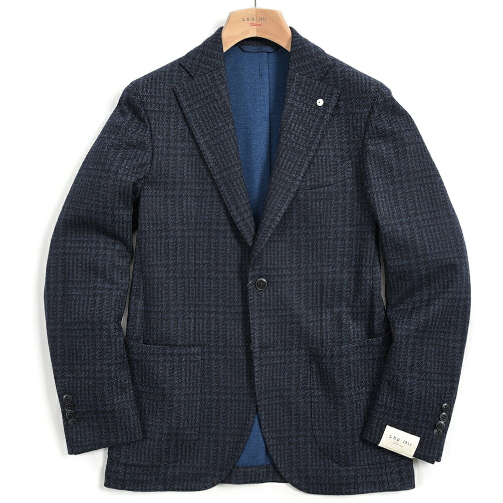 【秋冬早割】【30％OFF】エルビーエム 1911 L.B.M. 1911 Dandy Jacket テーラード ジャケット 2Bシングル ノッチドラペル ストレッチ メンズ 秋冬 コットンウール ハウンドトゥース チェック S M L XL 2XL