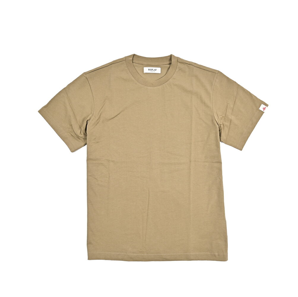 Rakuten - 【半額以下】【70％OFF】 リプレイ REPLAY Tシャツ カットソー 半袖 クルーネック 春夏 メンズ コットン 100% カーキグリーン イタリア ブランド