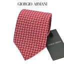 【P20倍】【SALE】 ジョルジオ アルマーニ GIORGIO ARMANI ネクタイ オールシーズン メンズ シルク 100% 総柄 レッド イタリア ブラ...