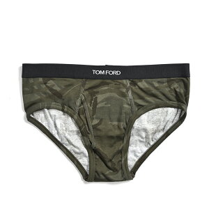 トムフォード TOM FORD ブリーフ 前開き アンダーウェア メンズ コットン カモフラ 迷彩 ダーク グリーン イタリア ブランド MADE IN ITALY ギフト サイズ【XL】