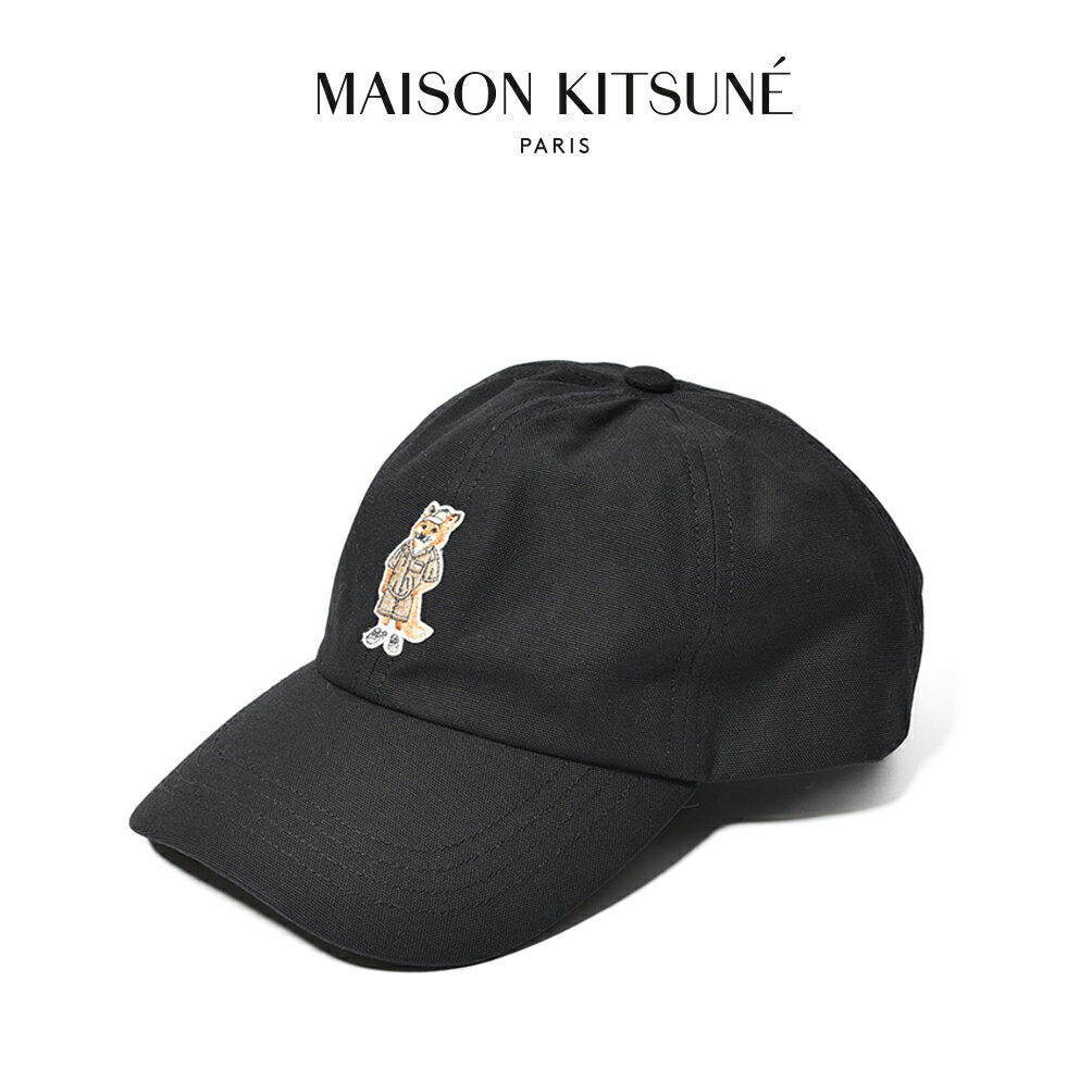Rakuten - 【スーパーSALE】 メゾンキツネ MAISON KITSUNE 【2026年 春夏新作】 ドレスドフォックス フェードキャップ ベースボールキャップ 帽子 春夏 メンズ レディース ユニセックス コットン 100% 刺繍パッチ ブラック フランス パリ ブランド