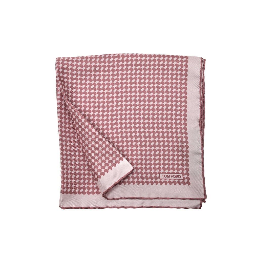 トムフォード TOM FORD ポケットチーフ メンズ シルク 100% 総柄 ピンク イタリア ブランド MADE IN ITALY フォーマル パーティー 結婚式 ギフト プレゼント