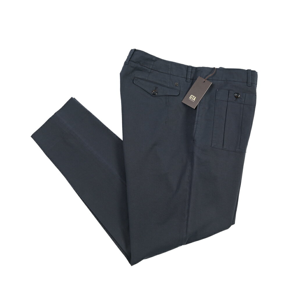 樂天商城 - 【春夏先行セール】【40％OFF】 ジーティーアー GTA LORENZO DE ロレンツォ COMFORT コンフォート コットンスラックス ノータック カジュアルパンツ 春夏 メンズ コットン ストレッチ ヘリンボーン ネイビー イタリア ブランド