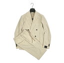 【サマーSALE】 タリアトーレ TAGLIATORE 【2025年 春夏新作】 A-WARNER2DX テーラードスーツ 4Bダブル ピークドラペル ワンタック 春夏 メンズ ヴァージンウール 100% ストライプ ライトベージュ イタリア ブランド MADE IN ITALY