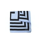 【スーパーDEAL】 トムフォード TOM FORD ポケットチーフ メンズ シルク 100% 幾何柄 スクエア ブルー ブラック イタリア ブランド MADE...