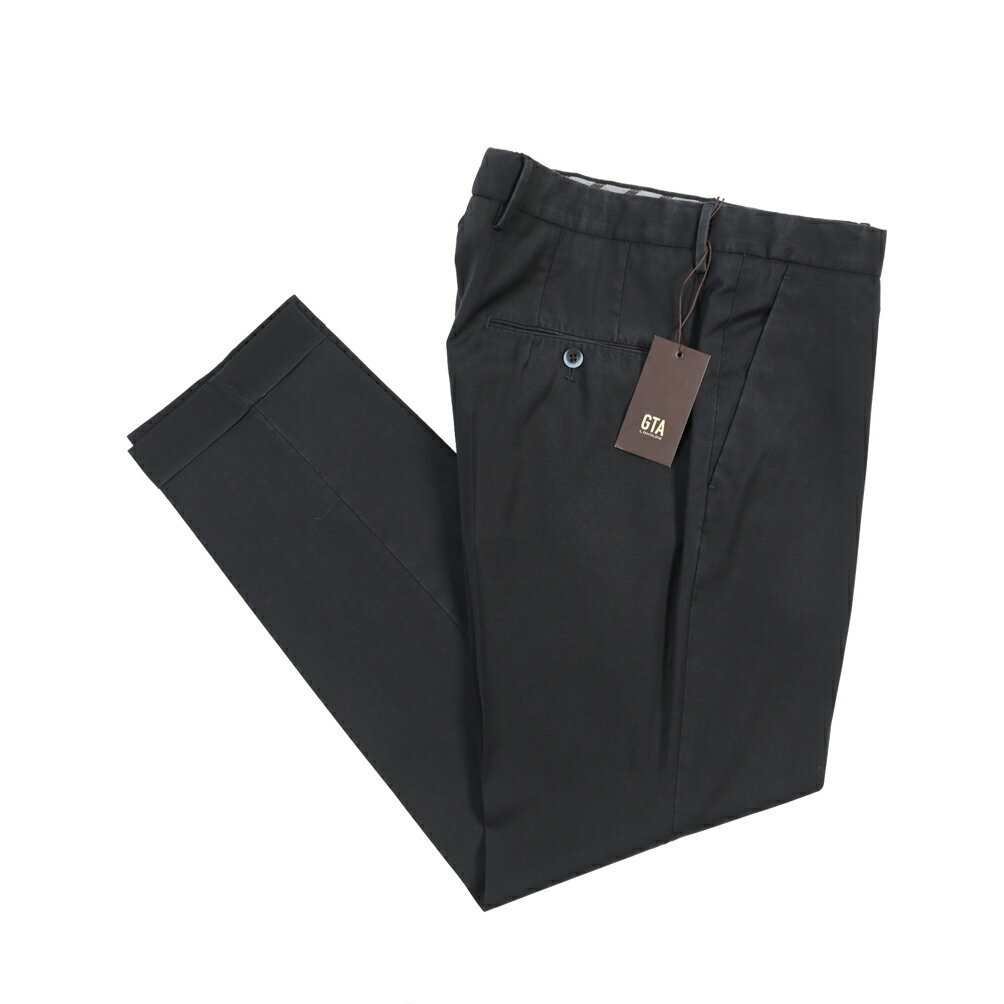 樂天商城 - 【春夏先行セール】【40％OFF】 ジーティーアー GTA 772 SLIM スリム ウールスラックス ワンタック パンツ 春夏 メンズ 製品染め ヴァージンウール 100% ダークネイビー イタリア ブランド