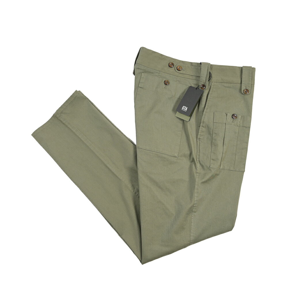 樂天商城 - 【春夏先行セール】【40％OFF】 ジーティーアー GTA GIACOMO ジャコモ COMFORT コンフォート スラックス ノータック カーゴパンツ 春夏 メンズ コットン ストレッチ カーキグリーン イタリア ブランド
