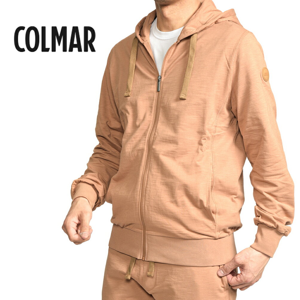 【P10倍】 コルマー COLMAR 【2026年 春夏新作】 フーディー スウェットシャツ ジップアップパーカー 長袖 ライトウェイト コットンジャージーストレッチ 春夏 メンズ セットアップ対応 REGULAR FIT ブラウン イタリア ブランド COLMAR ORIGINALS（楽天・ガルダローバミラノ）