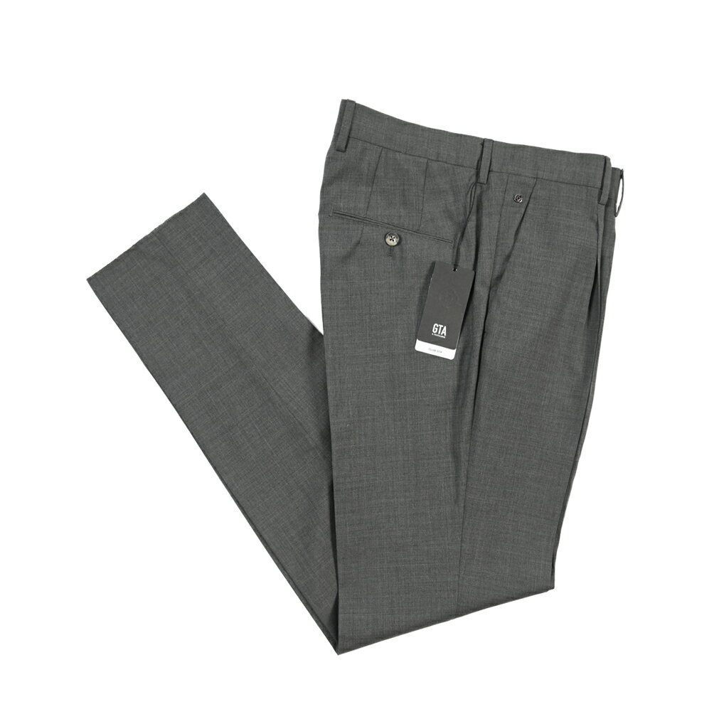 樂天商城 - 【春夏先行セール】【40％OFF】 ジーティーアー GTA 772 L SLIM スリム ウールスラックス ワンタック パンツ 春夏 メンズ ウール 100% グレー イタリア ブランド