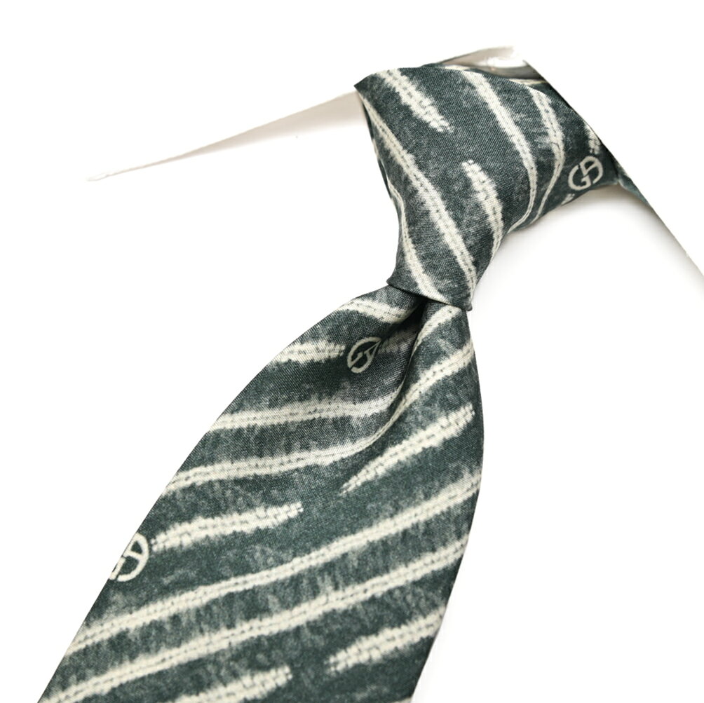 【SALE】【半額以下】【P20倍】 ジョルジオ アルマーニ GIORGIO ARMANI ネクタイ オールシーズン メンズ シルク 100% レジメンタル ブランドロゴ グリーン イタリア ブランド MADE IN ITALY ビジネス ギフト プレゼント ラッピング無料