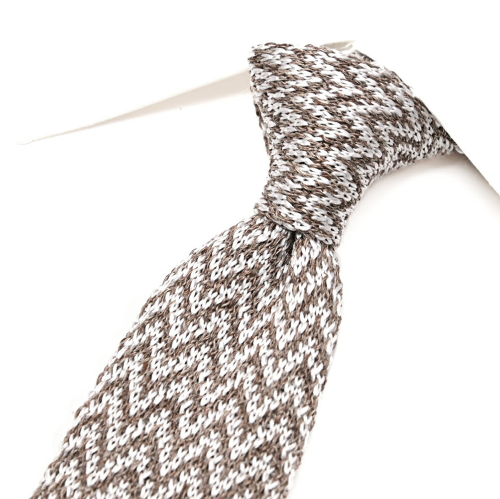 Rakuten - 【SALE】【P20倍】 バルバ BARBA ネクタイ ニットタイ メンズ cucito a mano 手縫い仕立て シルク リネン ヘリンボーン ブラウン イタリア ブランド MADE IN ITALY ビジネス ギフト プレゼント ラッピング無料